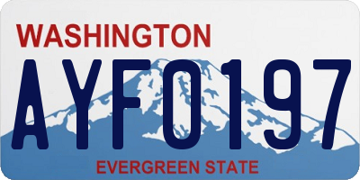 WA license plate AYF0197