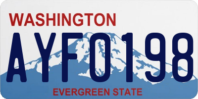WA license plate AYF0198