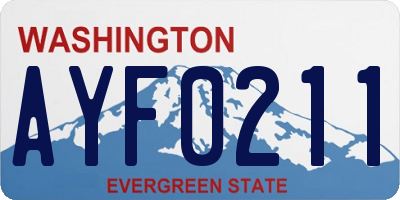 WA license plate AYF0211