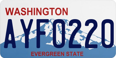 WA license plate AYF0220