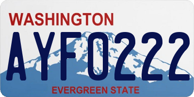 WA license plate AYF0222