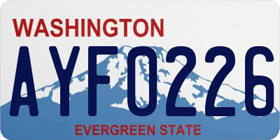 WA license plate AYF0226