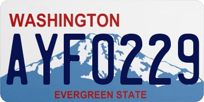 WA license plate AYF0229