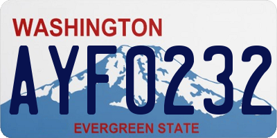WA license plate AYF0232