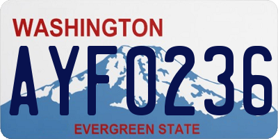 WA license plate AYF0236