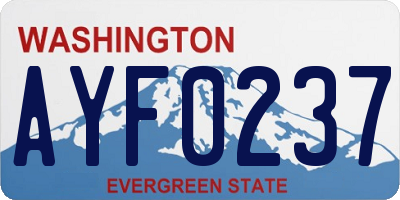 WA license plate AYF0237
