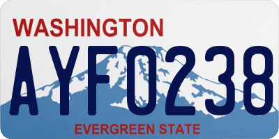 WA license plate AYF0238