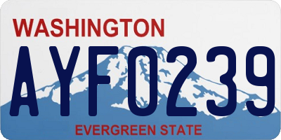WA license plate AYF0239