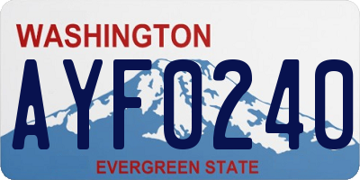 WA license plate AYF0240