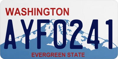 WA license plate AYF0241