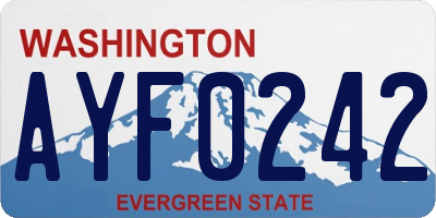 WA license plate AYF0242