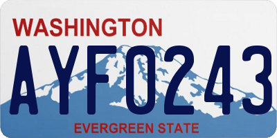 WA license plate AYF0243