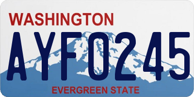 WA license plate AYF0245