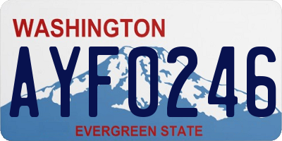 WA license plate AYF0246