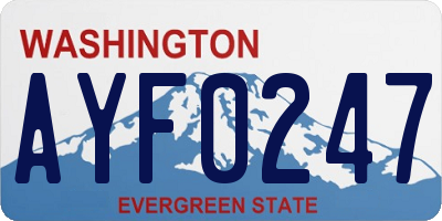 WA license plate AYF0247