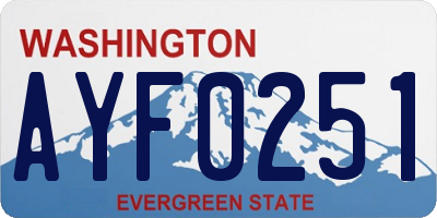 WA license plate AYF0251
