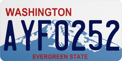 WA license plate AYF0252