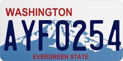 WA license plate AYF0254