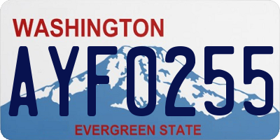 WA license plate AYF0255