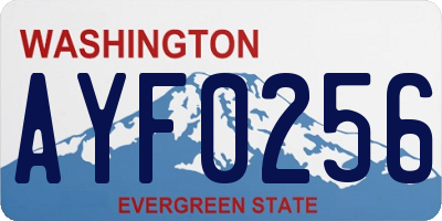 WA license plate AYF0256
