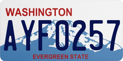 WA license plate AYF0257