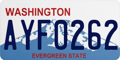 WA license plate AYF0262