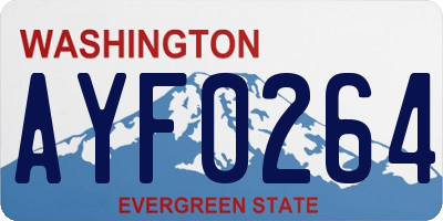 WA license plate AYF0264