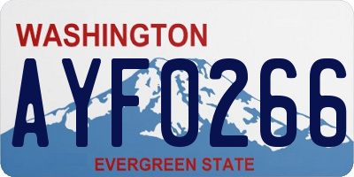 WA license plate AYF0266
