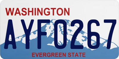 WA license plate AYF0267