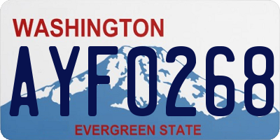 WA license plate AYF0268