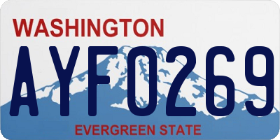 WA license plate AYF0269