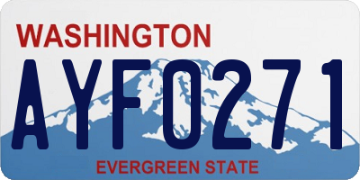 WA license plate AYF0271