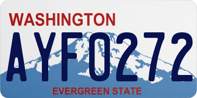 WA license plate AYF0272