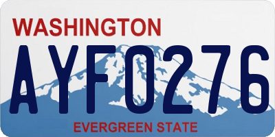 WA license plate AYF0276