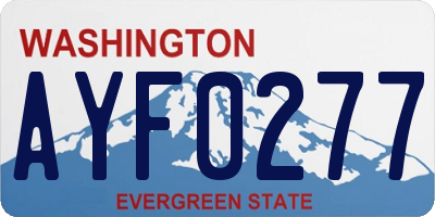 WA license plate AYF0277