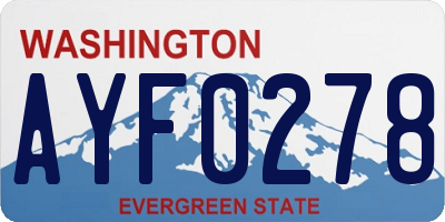 WA license plate AYF0278