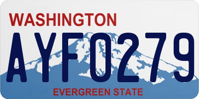 WA license plate AYF0279