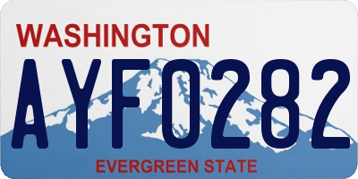 WA license plate AYF0282