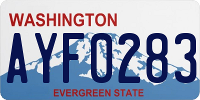 WA license plate AYF0283