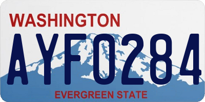WA license plate AYF0284