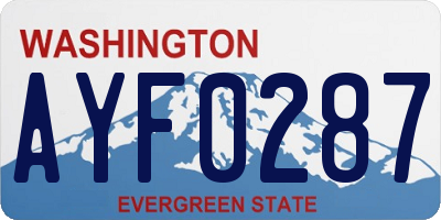 WA license plate AYF0287