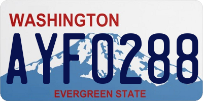 WA license plate AYF0288