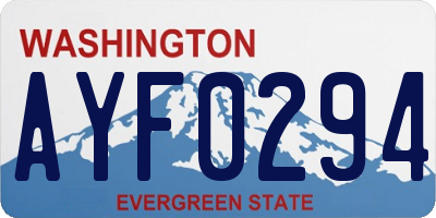WA license plate AYF0294