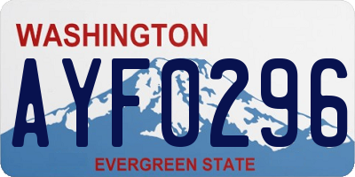 WA license plate AYF0296