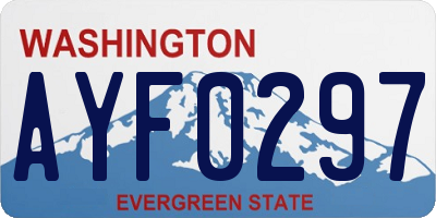 WA license plate AYF0297
