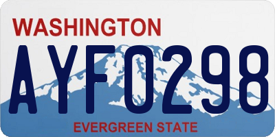 WA license plate AYF0298