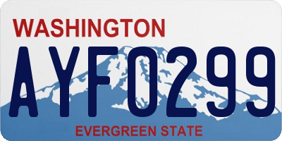 WA license plate AYF0299