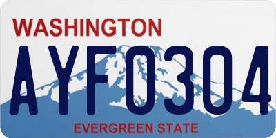 WA license plate AYF0304