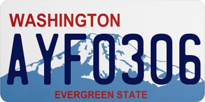 WA license plate AYF0306