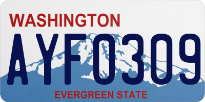 WA license plate AYF0309